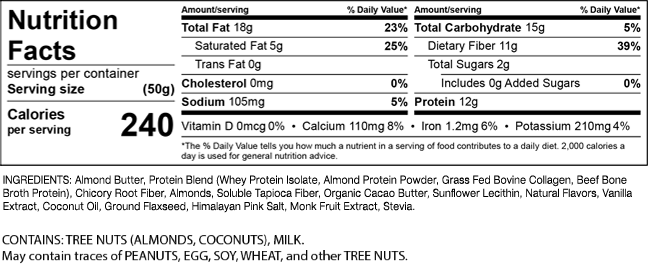 Low Carb Cryo Bar Nutrition Facts